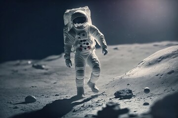 Astronaut walking on the moon, generative, AI