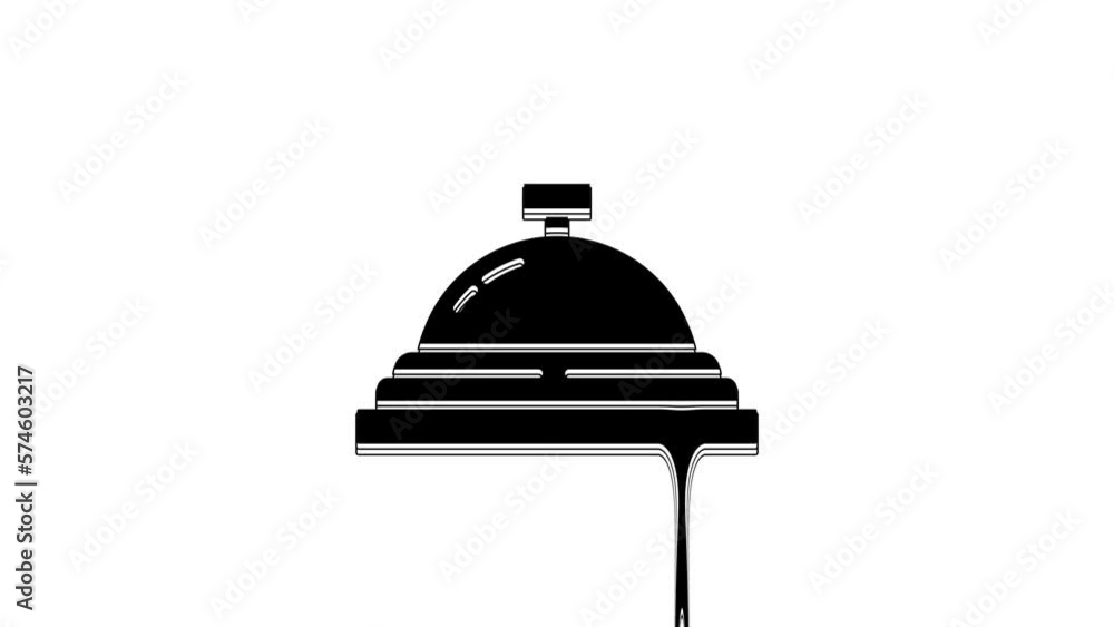 Canvas Prints black hotel service bell icon isolated on white background. reception bell. 4k video motion graphic 