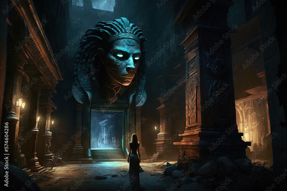 Poster phantasmal lights and phantom sights: discovering an ancient metropolis generative ai