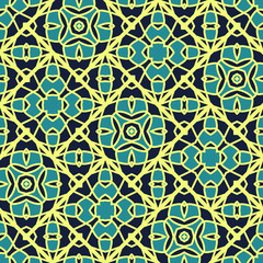 Flat illustration vector-style image of geometric floral and leaves pattern.