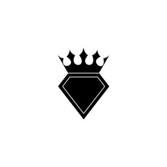 Elegant diamond crown simple line logo design icon on white