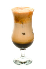 Iced coffee in a tall glass