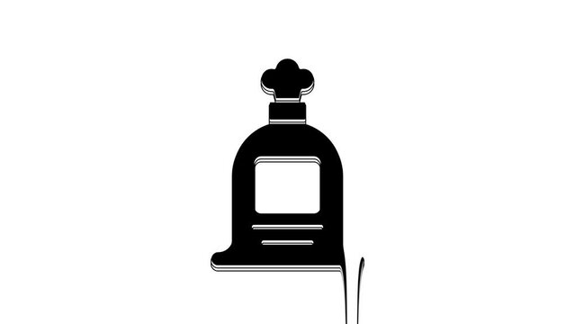 Black Full sack icon isolated on white background. 4K Video motion graphic animation