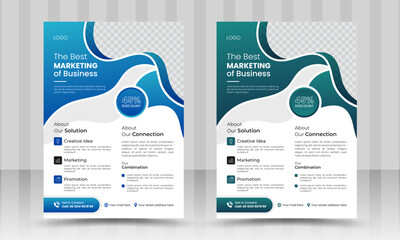 Corporate Modern Business flyer design template, Geometric shape brochure cover layout, creative poster or leaflets 