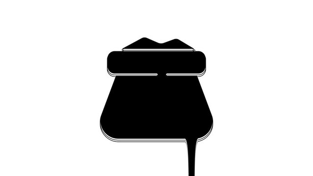 Black Full sack icon isolated on white background. 4K Video motion graphic animation