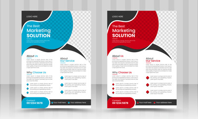 Corporate Modern Business flyer design template, Geometric shape brochure cover layout, creative poster or leaflets 