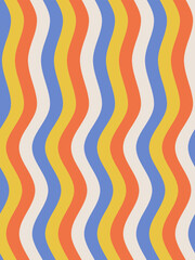 Groovy background. Cute template for design.  Retro print with hippie elements. Vector poster for cards, posters, t-shirts, etc. 