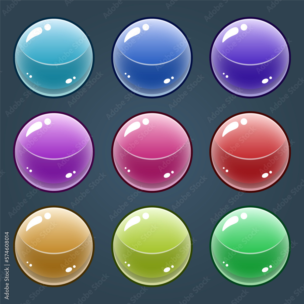Aufkleber bright marble game icon and button background interface gui