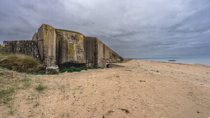 Old german bunkers at Utah Beach, France.