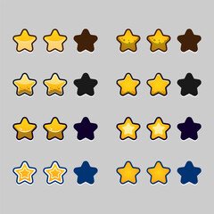 Game level rank stars  set