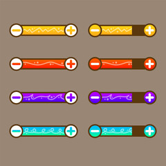 Game line art power bars set
