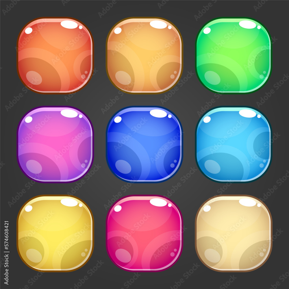 Poster square colorful button background set