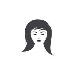 cute girl logo simple vector icon illustration