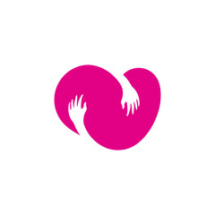 caring love logo vector icon illustration