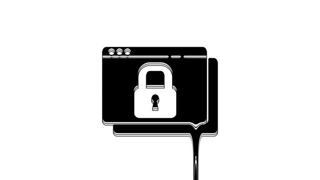 Black Secure your site with HTTPS, SSL icon isolated on white background. Internet communication protocol. 4K Video motion graphic animation
