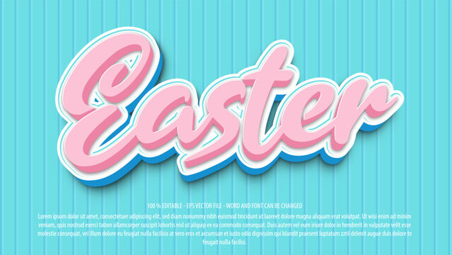 Happy easter 3d bold editable text effect