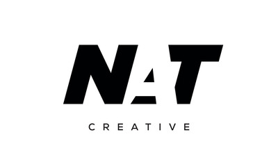 NAT letters negative space logo design. creative typography monogram vector	

