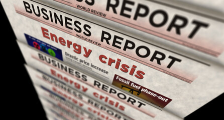 Energy crisis and fuel gas price newspaper printing media