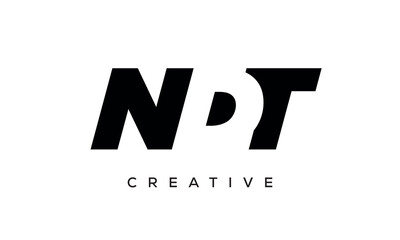 NDT letters negative space logo design. creative typography monogram vector	
