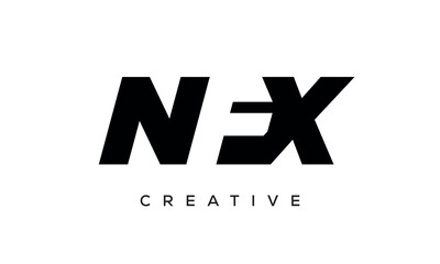 NFX letters negative space logo design. creative typography monogram vector	
