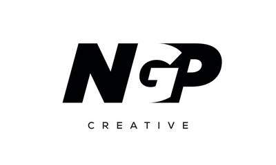 NGP letters negative space logo design. creative typography monogram vector	

