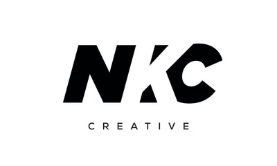 NKC letters negative space logo design. creative typography monogram vector	

