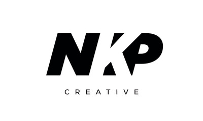 NKP letters negative space logo design. creative typography monogram vector	
