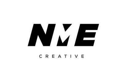 NME letters negative space logo design. creative typography monogram vector	
