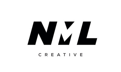 NML letters negative space logo design. creative typography monogram vector	
