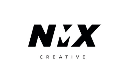 NMX letters negative space logo design. creative typography monogram vector	
