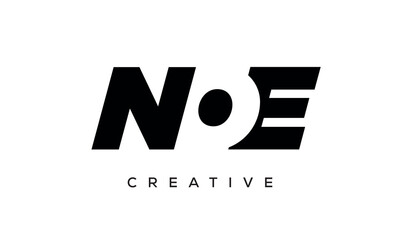 NOE letters negative space logo design. creative typography monogram vector	
