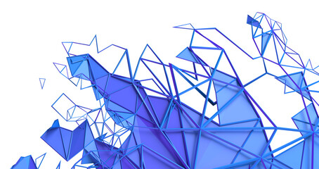 Abstract blue structure, 3d render