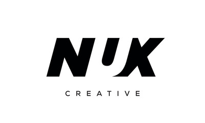 NUX letters negative space logo design. creative typography monogram vector	