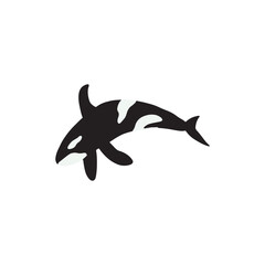 Orca whales. Sea animal killer whales. Marine animal in Scandinavian style.