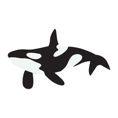 Orca whales. Sea animal killer whales. Marine animal in Scandinavian style.