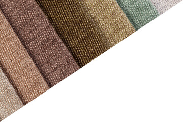 Different samples of textured fabric