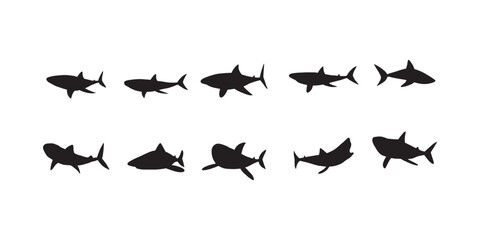 Shark. Sea animal. Marine animal in Scandinavian style.