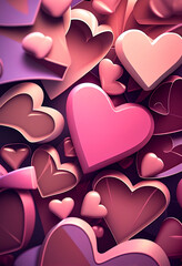 Pink Valentine hearts background