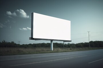 Blank City Billboard, Outdoor Advertising, Street Banner Mockup, Signboard, Abstract Generative AI Illustration