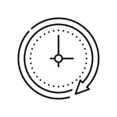 Alarm stopwatch isolated clock timer outline icon