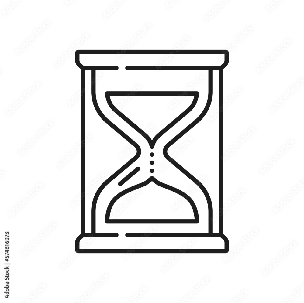 Poster sand watch isolated outline hourglass timer icon