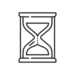 Sand watch isolated outline hourglass timer icon