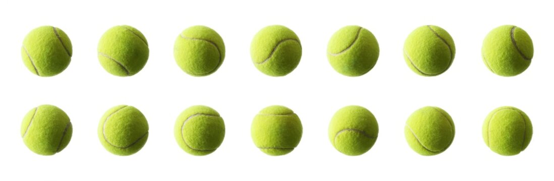 Collection of views of tennis balls