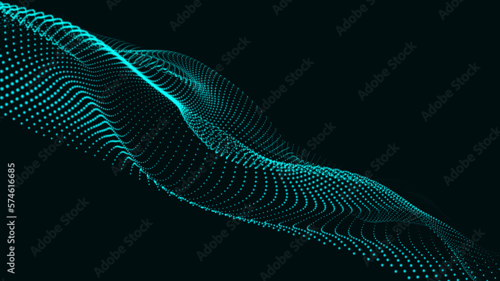 Poster Looping animated background made with trapcode form. Abstract digital forms background.