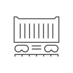 Freight wagon line outline icon