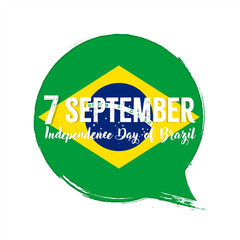 7 September Independence Day of Brazil, banner with grunge brush. Background with national country symbol.