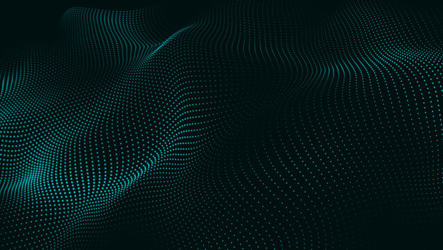 Animation cyber or technology background. Abstract Animated Particles Background with Trapcode Form. Abstract Trapcode Form digital particle wave and lights background.