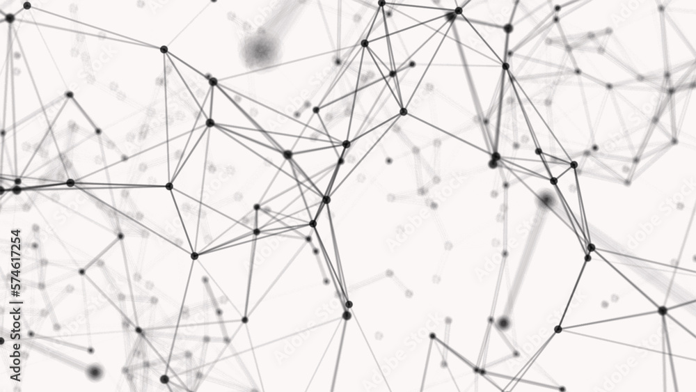 Aufkleber Dots and glowing particles with plexus effect.Plexus geometric effect Big data with compounds. Plexus effect. Technology background.
