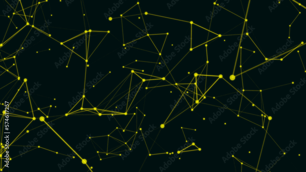 Aufkleber Communication background. Dots and glowing particles with plexus effect.Plexus geometric effect Big data with compounds. Plexus effect.