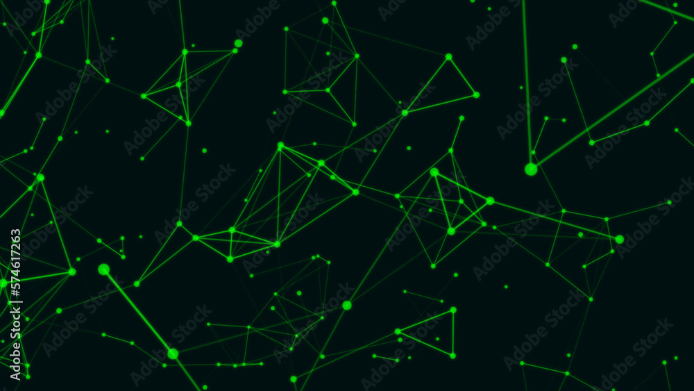 Aufkleber Digital data visualization. Abstract digital technology. Communication background. Dots and glowing particles with plexus effect.Plexus geometric effect Big data with compounds.
